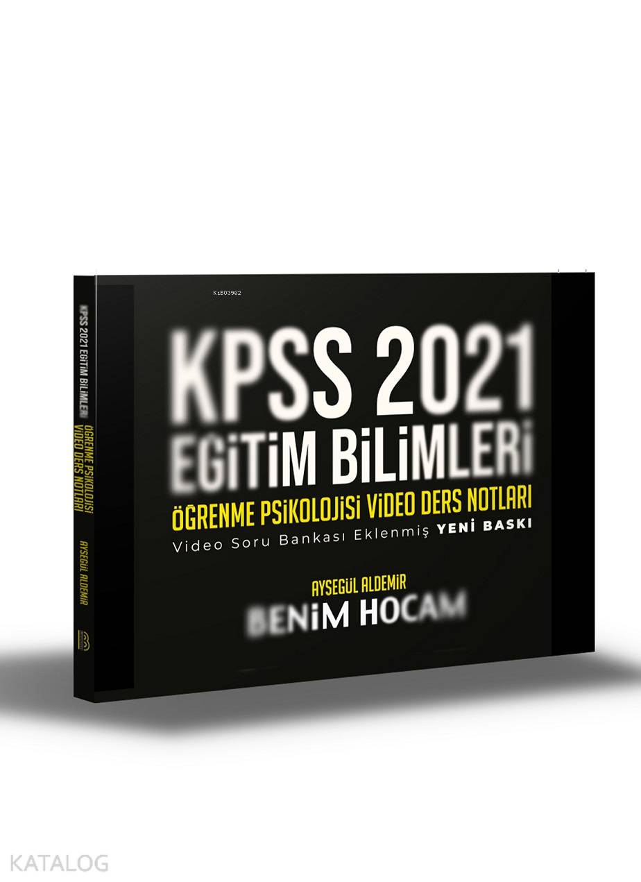 2021 KPSS Eğitim Bilimleri Öğrenme Psikolojisi Video Ders Notları Benim Hocam Yayınları