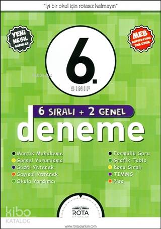 Rota Yayınları 6. Sınıf 6 Sıralı + 2 Genel Deneme RTY Rota 