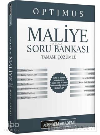 2021 KPSS A Grubu Optimus Maliye Tamamı Çözümlü Soru Bankası