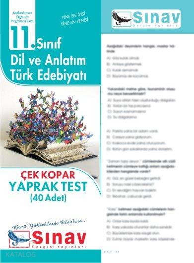  11 Sınıf Dil ve Anlatım Türk Edebiyatı Çek Kopar Yaprak Test (40 Adet) | Kolektif | Sınav Yayınları | 9786051232270 | 