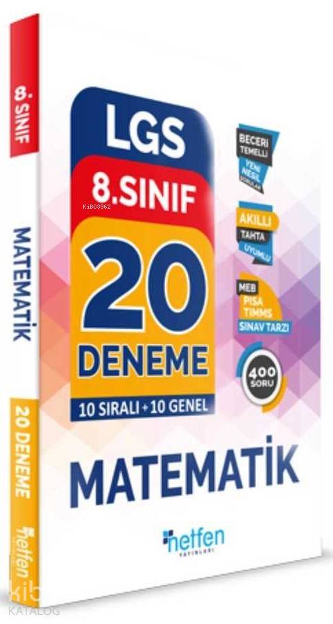 Netfen Yayınları 8. Sınıf LGS Matematik 20 Deneme Netfen 