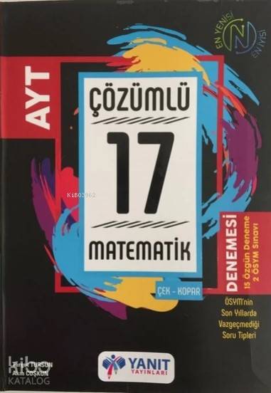 Yanıt Yayınları AYT Matematik Çözümlü 17 Deneme Yanıt 