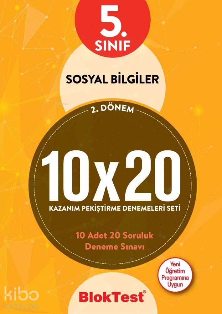 BlokTest Yayınları 5. Sınıf 2. Dönem Sosyal Bilgiler 10x20 Kazanım Pekiştirme Denemeleri BlokTest 