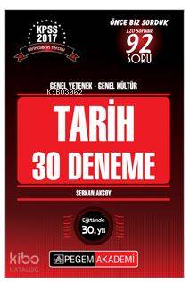 KPSS Genel Yetenek - Genel Kültür Tarih 30 Deneme 2017