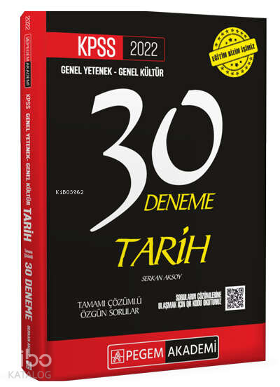 2022 KPSS Genel Yetenek - Genel Kültür Tarih 30 Deneme