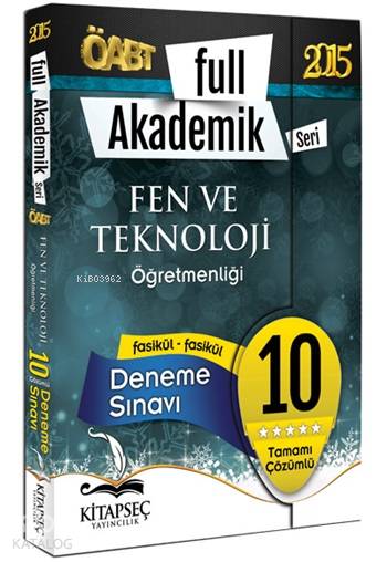 ÖABT Fen ve Teknoloji Öğretmenliği Full Akademik Tamamı Çözümlü 10 Fasikül Deneme 2015