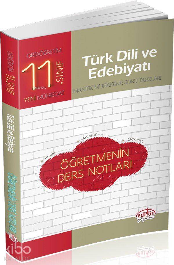 Editör Yayınları 11. Sınıf Türk Dili ve Edebiyatı Öğretmenin Ders Notları Editör 