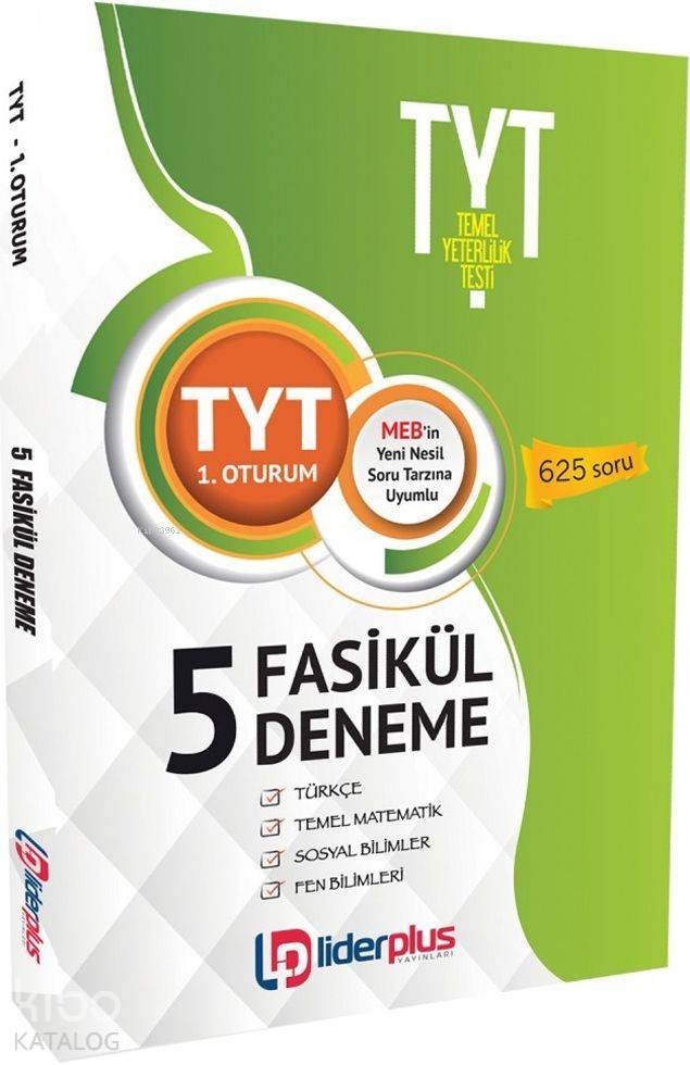 Lider Plus Yayınları TYT 5 Fasikül Deneme Lider Plus 