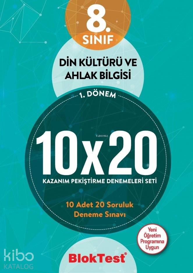 BlokTest Yayınları 8. Sınıf 1. Dönem LGS Din Kültürü ve Ahlak Bilgisi 10x20 Kazanım Pekiştirme Denemeleri Seti BlokTest 