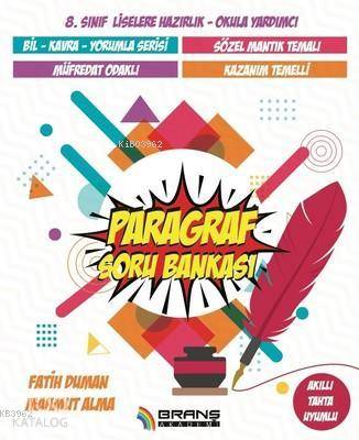 Branş Akademi Yayınları 8. Sınıf LGS Paragraf Yeni Nesil Soru Bankası Branş Akademi