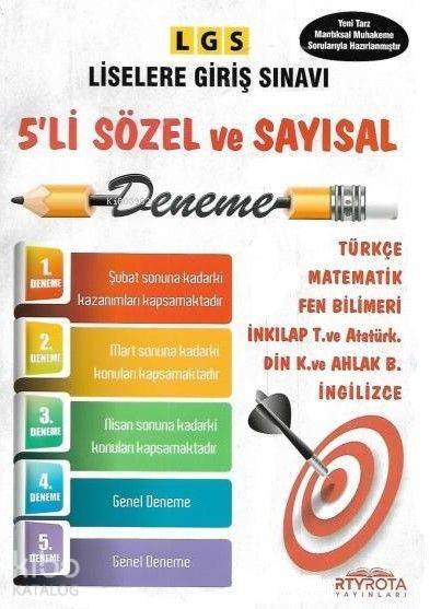 Rota Yayınları 8. Sınıf LGS Sözel Sayısal 5 li Deneme RTY Rota 