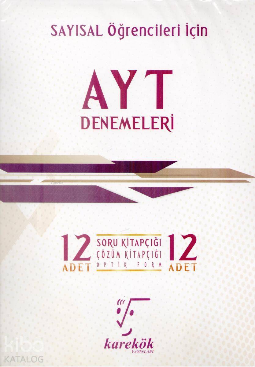 Karekök Yayınları AYT Sayısal Öğrencileri İçin 12 Adet Deneme Karekök 