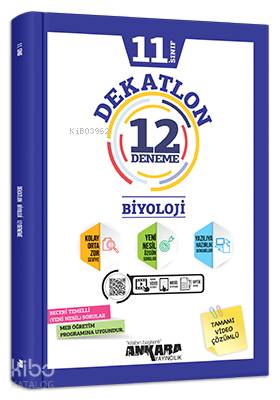  11Sınıf Dekatlon Biyoloji 12 Deneme | 11Sınıf Dekatlon Biyoloji 12 Deneme | Ömer Çetinkaya | Ankara Yayıncılık (Hazırlık) | 9786052663387 