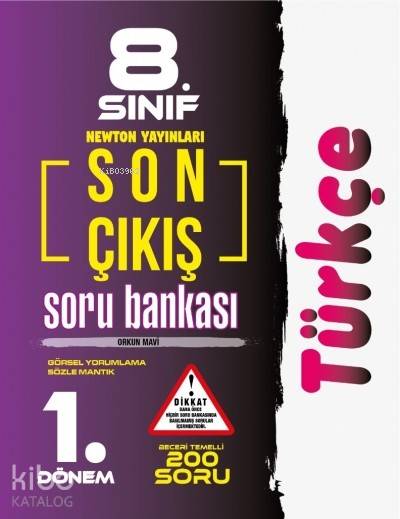 Newton Yayınları 8. Sınıf 1. Dönem LGS Türkçe Son Çıkış Soru Bankası Newton 