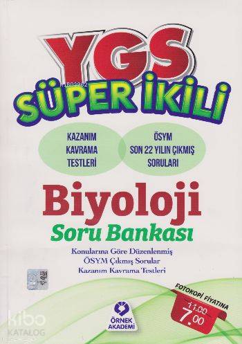YGS Süper İkili Biyoloji Soru Bankası