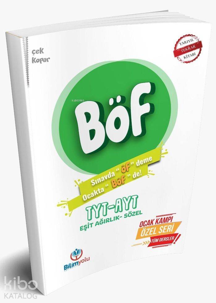 Bilimyolu Yayınları TYT AYT Eşit Ağırlık Sözel BÖF Yarıyıl Tatil Kitabı Bilimyolu 