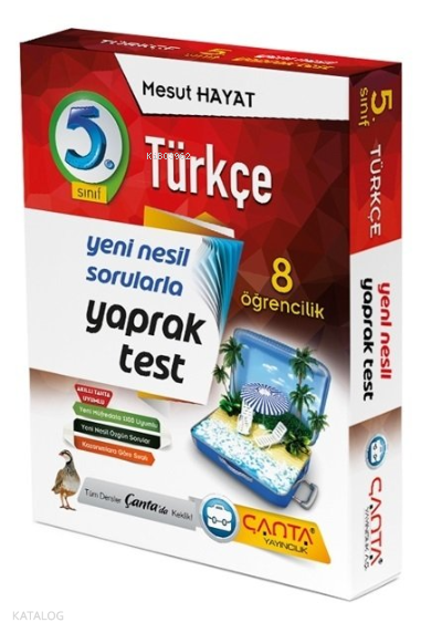 Çanta 5.Sınıf. Kutu Yaprak Test Türkçe 109 90