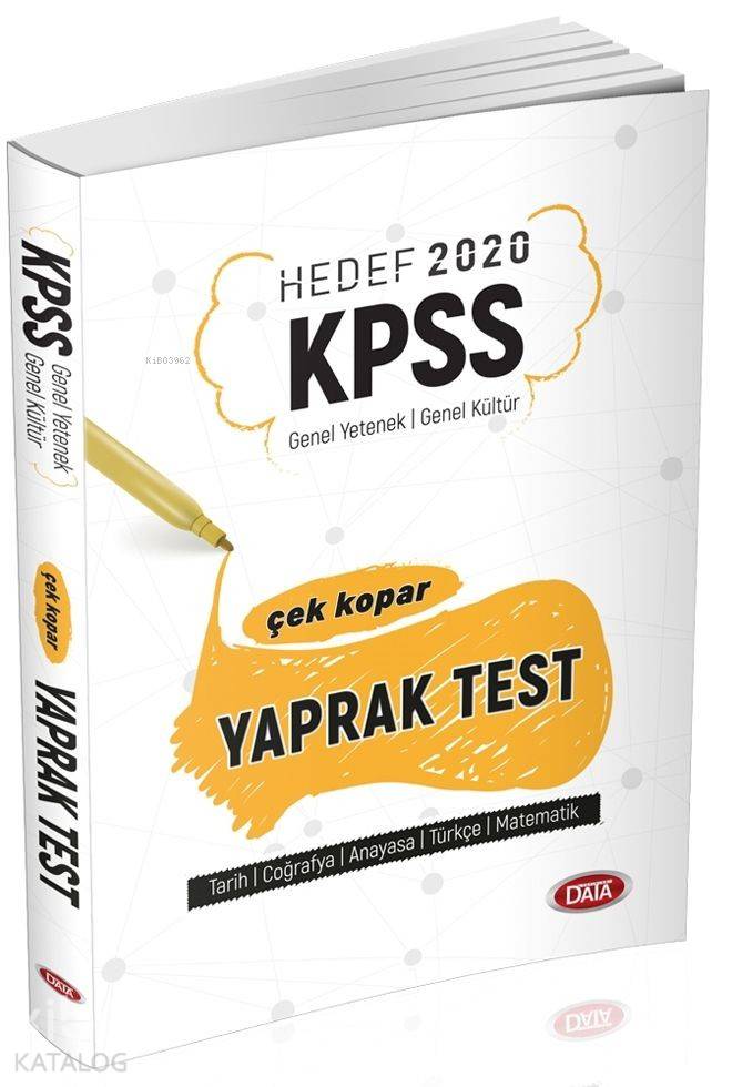 Data Yayınları 2020 KPSS Genel Yetenek Genel Kültür Yaprak Test