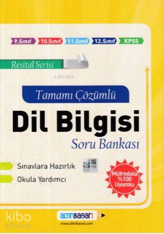 Arı Yayınları Dil Bilgisi Tamamı Çözümlü Soru Bankası Altınbaşarı