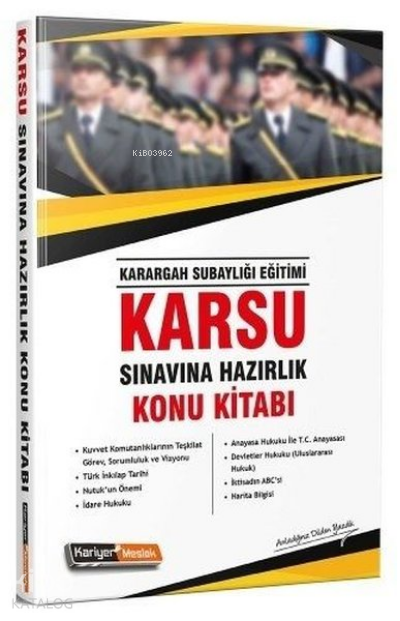 2019 Karsu Karargah Subaylığı Sınavına Hazırlık Konu Kitabı