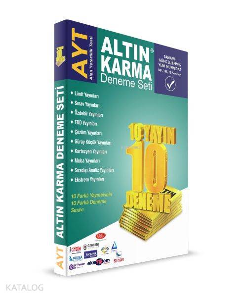  Altın Karma AYT Deneme Seti (10 Farklı Yayın 10 Farklı Deneme) | Altın Karma AYT Deneme Seti (10 Farklı Yayın 10 Farklı Deneme) | Kolektif | Altın Karma Yayınları (Hazırlık) | 9786058189119 