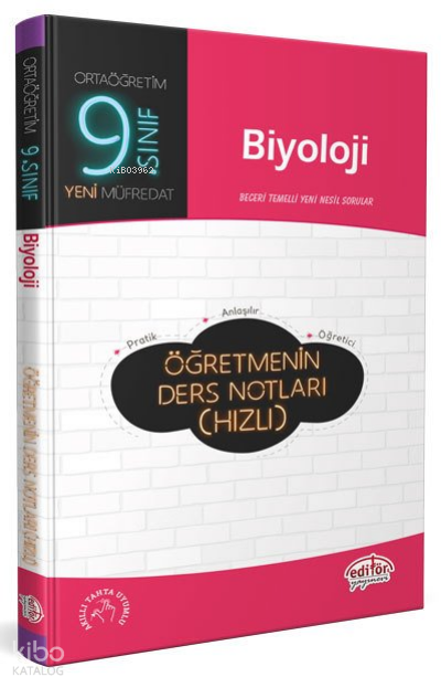 Editör 9.Sınıf Biyoloji Öğremenin Ders Notları(Hızlı)