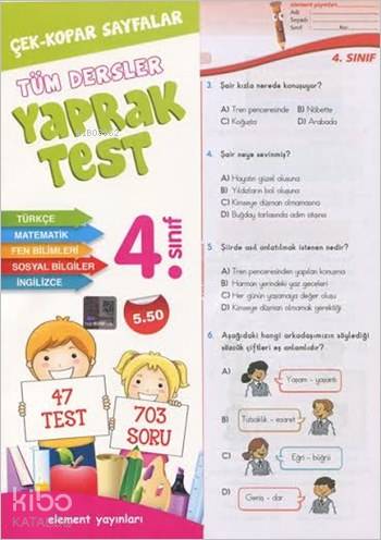 4. Sınıf Tüm Dersler Yaprak Test