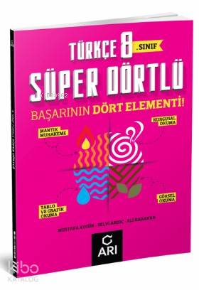 Arı Yayınları 8. Sınıf LGS Türkçe Süper Dörtlü Denemoji Deneme 2 Hediyeli Arı 