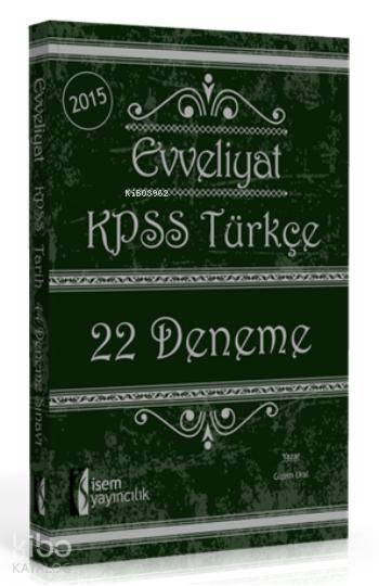 Evveliyat KPSS Türkçe 22 Deneme Sınavı 2015