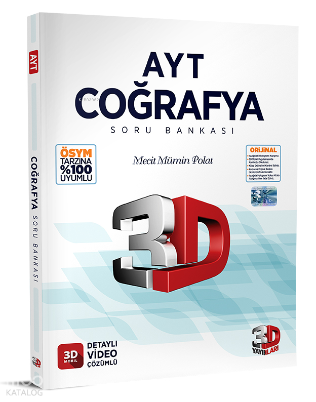  Çözüm Yayınları AYT Coğrafya Soru Bankası 3D Çözüm | Mecit Mümin Polat | 3D Yayınları (Hazırlık) | 9786051943169 | 