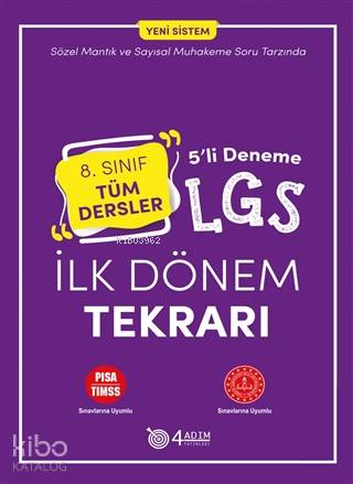 4 Adım - Lgs İlk Dönem Tekrarı 5 Li Deneme