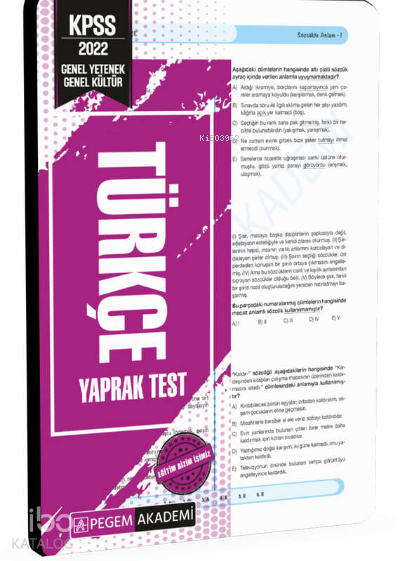 2022 KPSS Genel Yetenek Genel Kültür Türkçe Yaprak Test