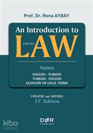 An Introduction To Law | Rona Aybay | Der Yayınları | 9789753536226 | 