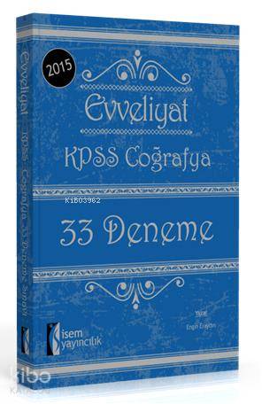 Evveliyat KPSS Coğrafya 33 Deneme Sınavı 2015