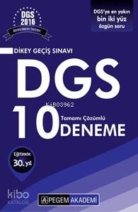 DGS Tamamı Çözümlü 10 Deneme 2016
