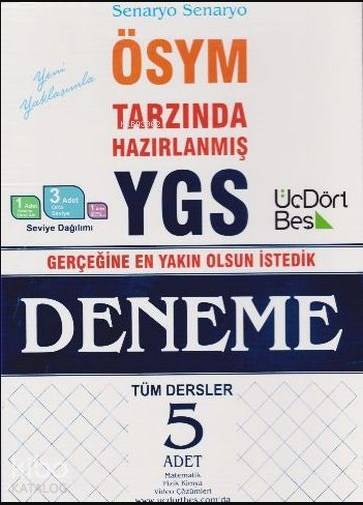 YGS Tüm Dersler ÖSYM Tarzında Hazırlanmış 5 Deneme