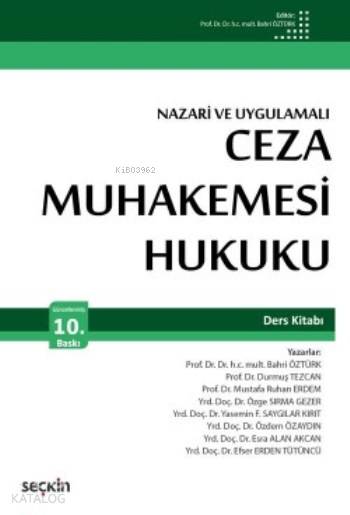  Ceza Muhakemesi Hukuku | Ceza Muhakemesi Hukuku | Bahri Öztürk | Seçkin Yayıncılık | 9789750239359 