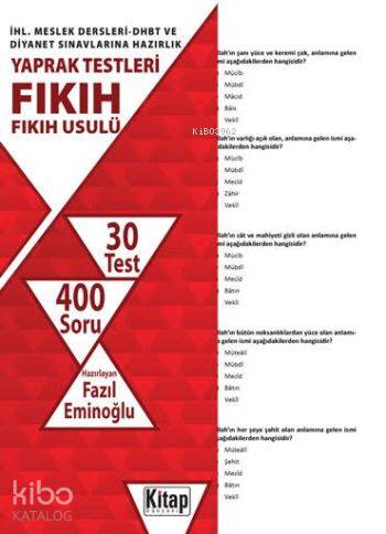  Fıkıh Fıkıh Usulü İHL Meslek Dersleri DHBT ve Diyanet Sınavlarına Hazırlık Yaprak Testleri | Kolektif | Fethullah Mercan | Fazıl Eminoğlu | Kitap Dünyası | 9786053512615 | 