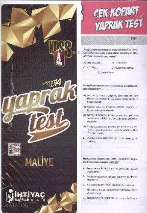 KPSS A Grubu Maliye Çek Kopart Yaprak Test