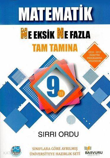 Başvuru Yayınları 9. Sınıf Matematik Ne Eksik Ne Fazla Tam Tamına Soru Bankası Başvuru 
