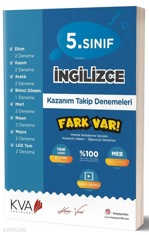 Koray Varol Yayınları 5. Sınıf İngilizce Fark Var Kazanım Takip Denemeleri Koray Varol 
