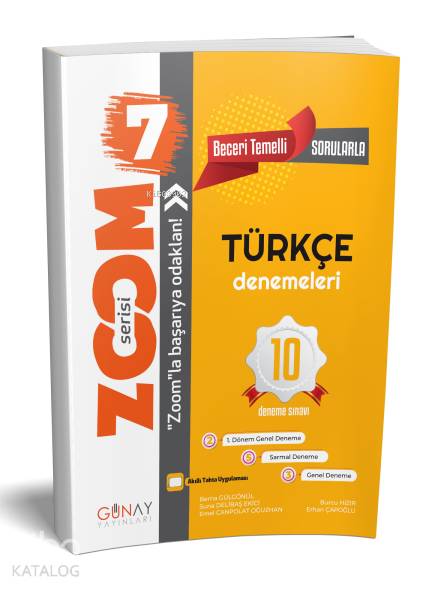 Günay Yayınları 7. Sınıf Zoom Türkçe 10 lu Deneme Sınavı Günay 
