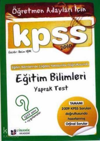 Öğretmen Adayları İçin| Kpss Eğitim Bilimleri; Yaprak Test