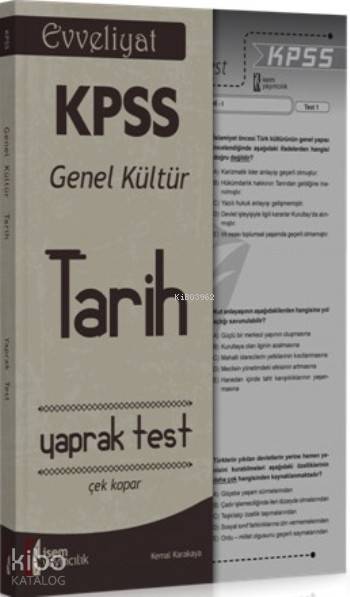 Evveliyat Kpss Genel Kültür Tarih Yaprak Test 2016; Çek Kopar