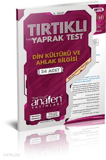 8. Sınıf Din Kültürü ve Ahlak Bilgisi Tırtıklı Yaprak Test; 24 Adet Test