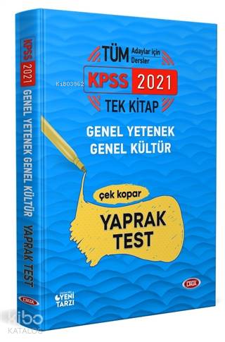 2021 KPSS Tek Kitap Genel Yetenek - Genel Kültür Çek Kopar Yaprak Test