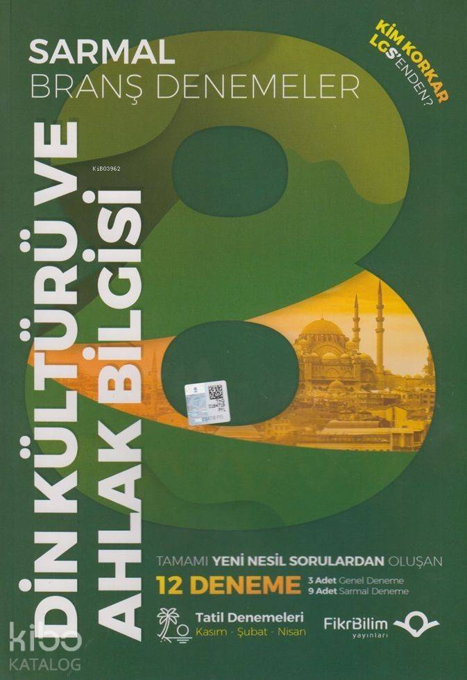 Fikri Bilim Yayınları 8. Sınıf LGS Din Kültürü ve Ahlak Bilgisi 12 li Sarmal Branş Deneme Fikri Bilim 