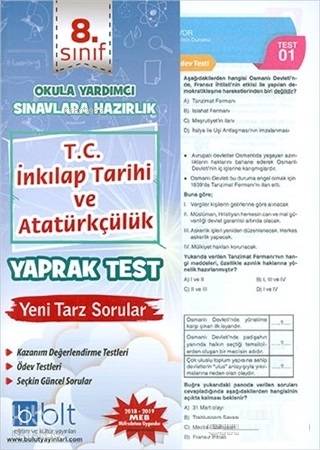  8 Sınıf TC inkilap Tarihi ve Atatürkçülük Yaprak Test | 8 Sınıf TC inkilap Tarihi ve Atatürkçülük Yaprak Test | Kolektif | Bulut Eğitim ve Kültür Yayınları | 9786057930071 