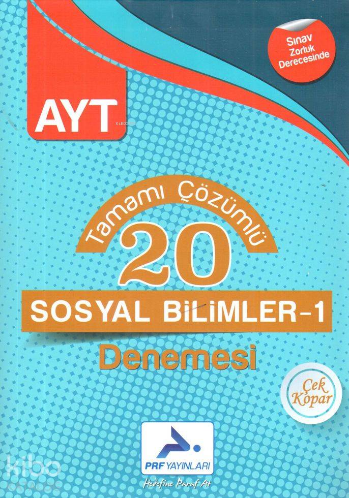 Paraf Yayınları AYT Sosyal Bilimler 1 Tamamı Çözümlü 20 Denemesi Paraf 