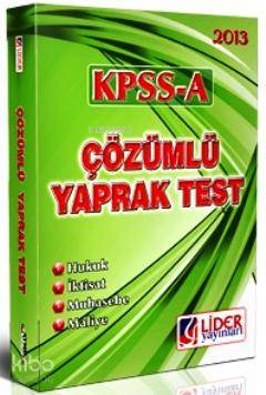 KPSS A Grubu Çözümlü Yaparak Test 2013